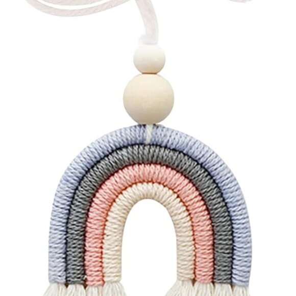 Other - 1 x Macrame Rainbow Car Charm with Wooden Beads for Home Wall Decoration Colour